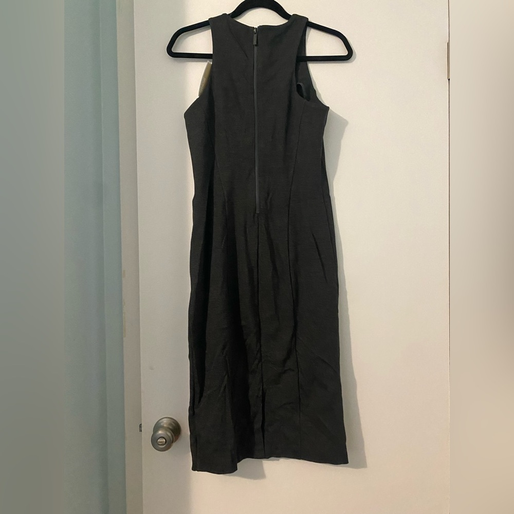 New Michael Kors Derby Dress Tea Length Mini Fitted Sheath Size Small Grey Gray